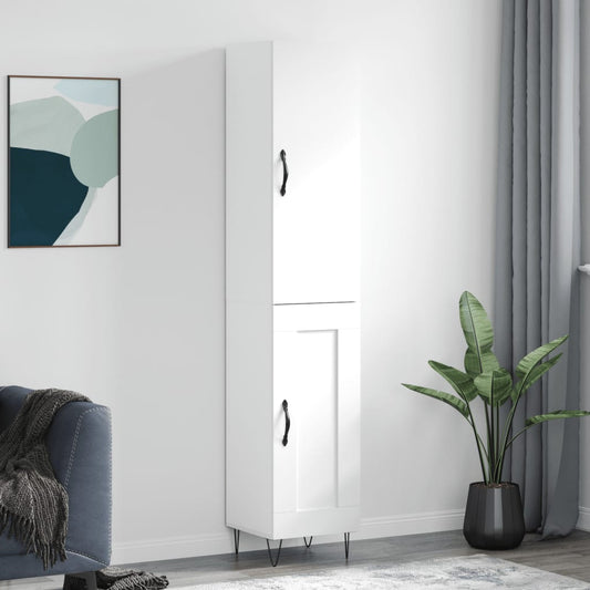 vidaXL Highboard White 34.5x34x180 cm Engineered Wood
