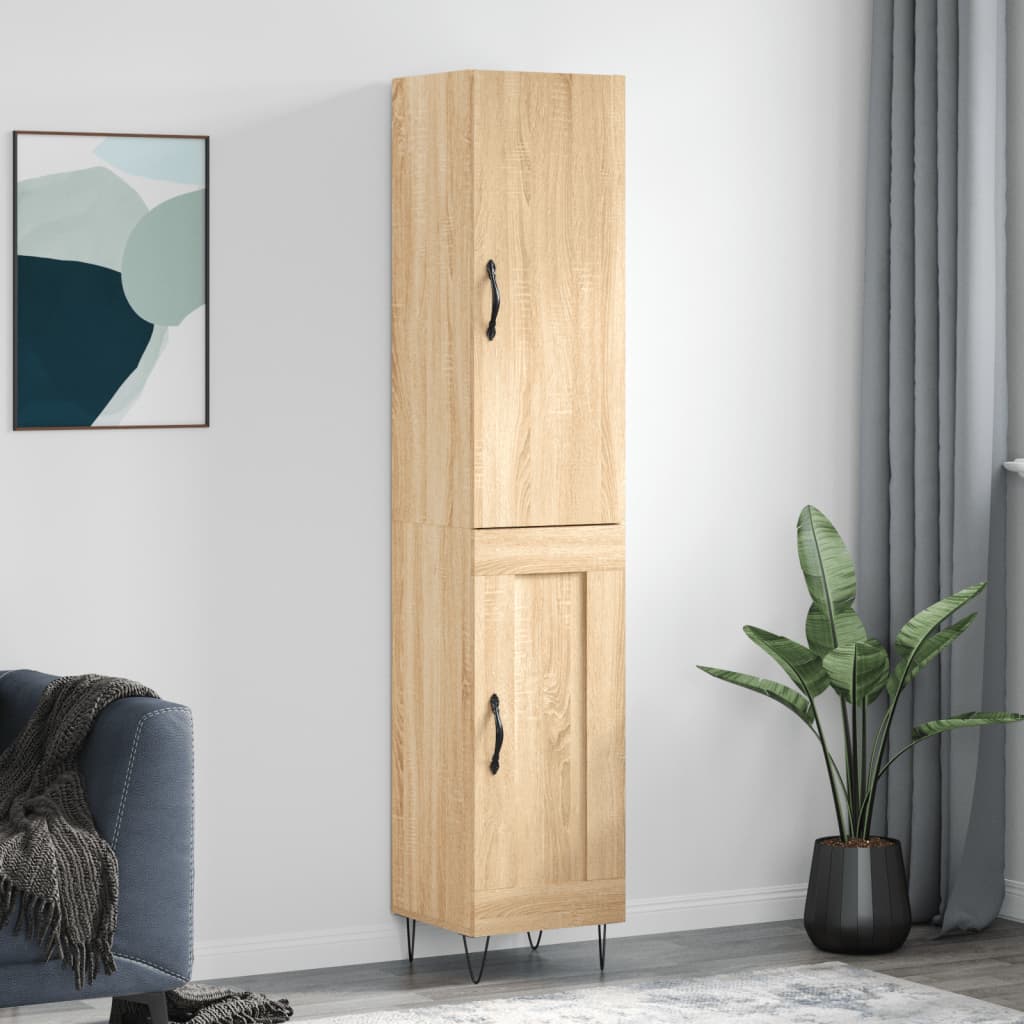 vidaXL Highboard Sonoma Oak 34,5x34x180 cm Engineered Wood