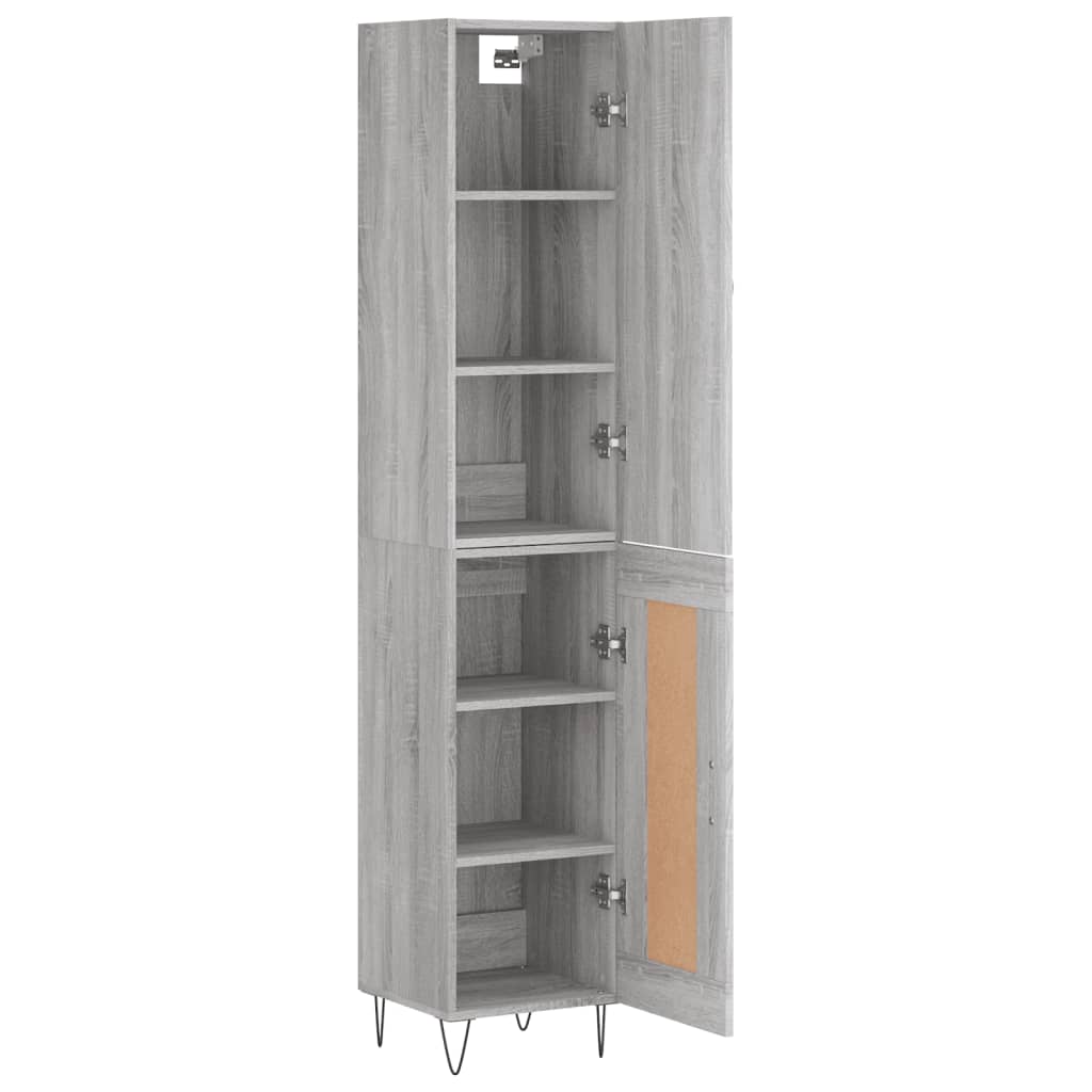 vidaXL Highboard Grey Sonoma 34,5x34x180 cm Engineered Wood