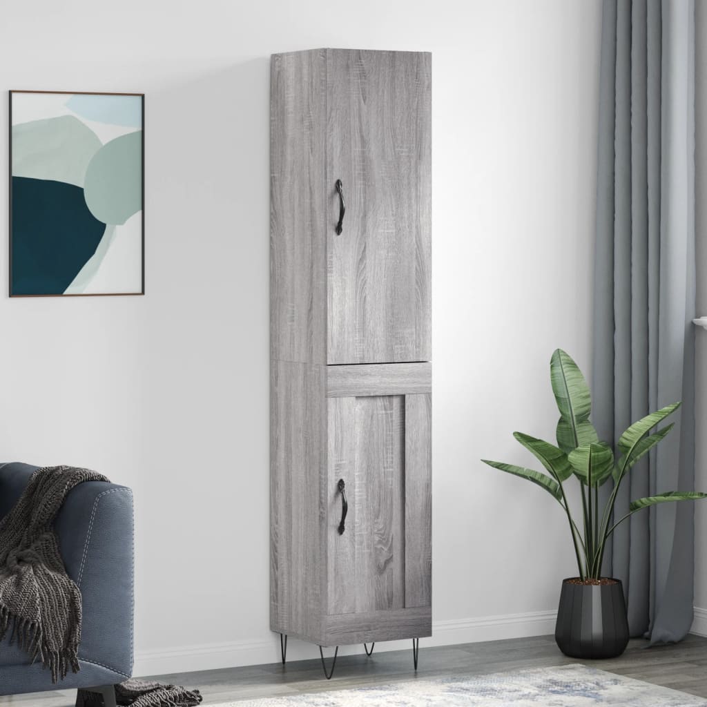 vidaXL Highboard Grey Sonoma 34,5x34x180 cm Engineered Wood