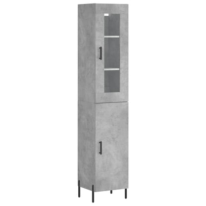 vidaXL Highboard Concrete Grey 34,5x34x180 cm Engineered Wood