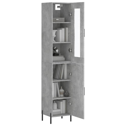 vidaXL Highboard Concrete Grey 34,5x34x180 cm Engineered Wood