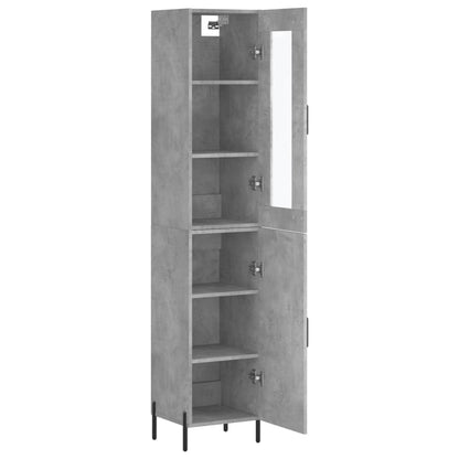 vidaXL Highboard Concrete Grey 34,5x34x180 cm Engineered Wood