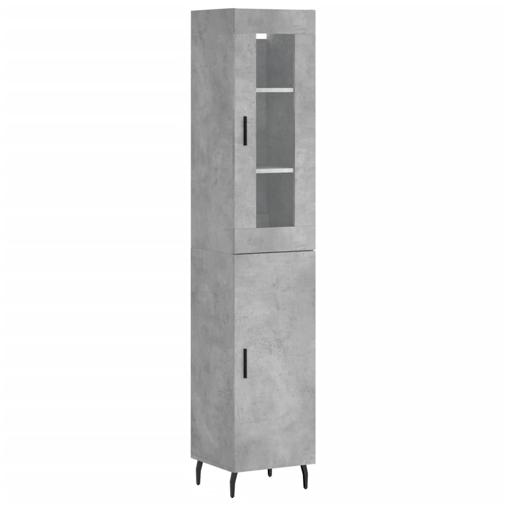 vidaXL Highboard Concrete Grey 34,5x34x180 cm Engineered Wood