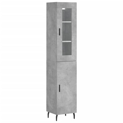 vidaXL Highboard Concrete Grey 34,5x34x180 cm Engineered Wood