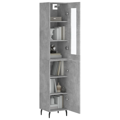 vidaXL Highboard Concrete Grey 34,5x34x180 cm Engineered Wood