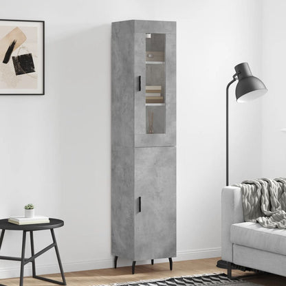 vidaXL Highboard Concrete Grey 34,5x34x180 cm Engineered Wood