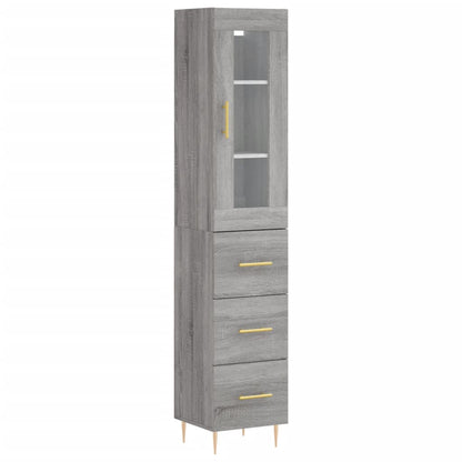 vidaXL Highboard Grey Sonoma 34.5x34x180 cm Engineered Wood