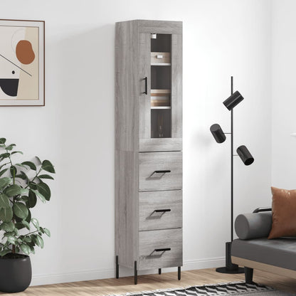 vidaXL Highboard Grey Sonoma 34,5x34x180 cm Engineered Wood