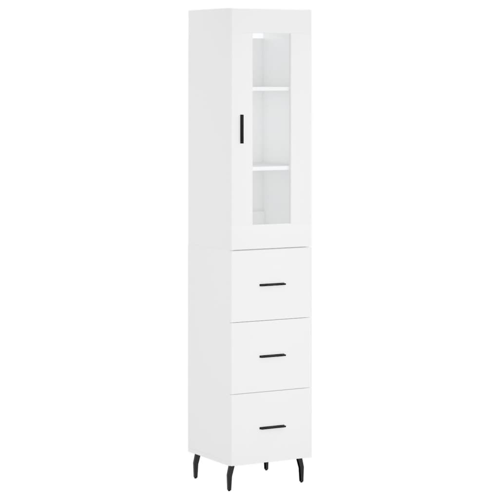 vidaXL Highboard White 34.5x34x180 cm Engineered Wood