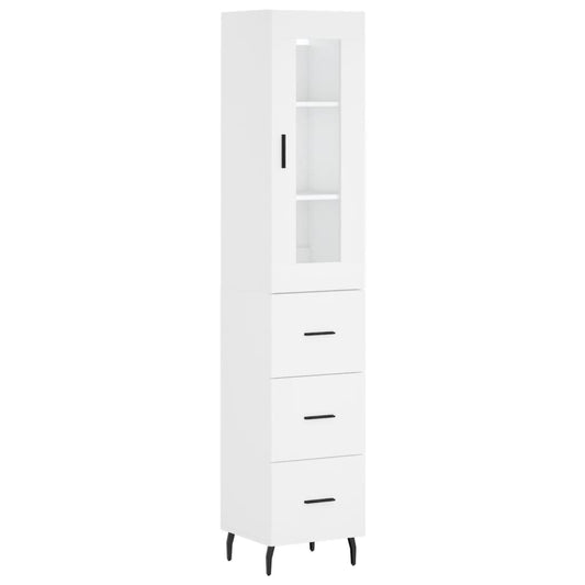 vidaXL Highboard White 34.5x34x180 cm Engineered Wood