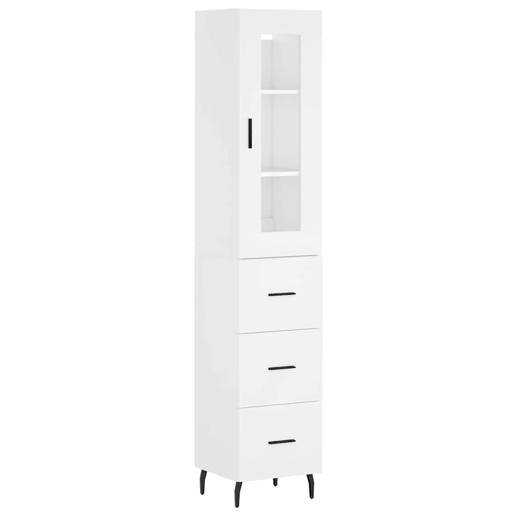 vidaXL Highboard White 34,5x34x180 cm Engineered Wood