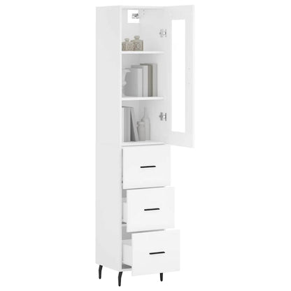 vidaXL Highboard White 34,5x34x180 cm Engineered Wood