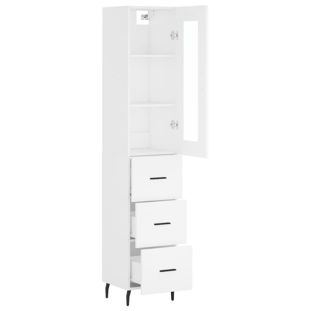 vidaXL Highboard White 34.5x34x180 cm Engineered Wood