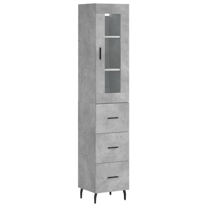 vidaXL Highboard Concrete Grey 34,5x34x180 cm Engineered Wood