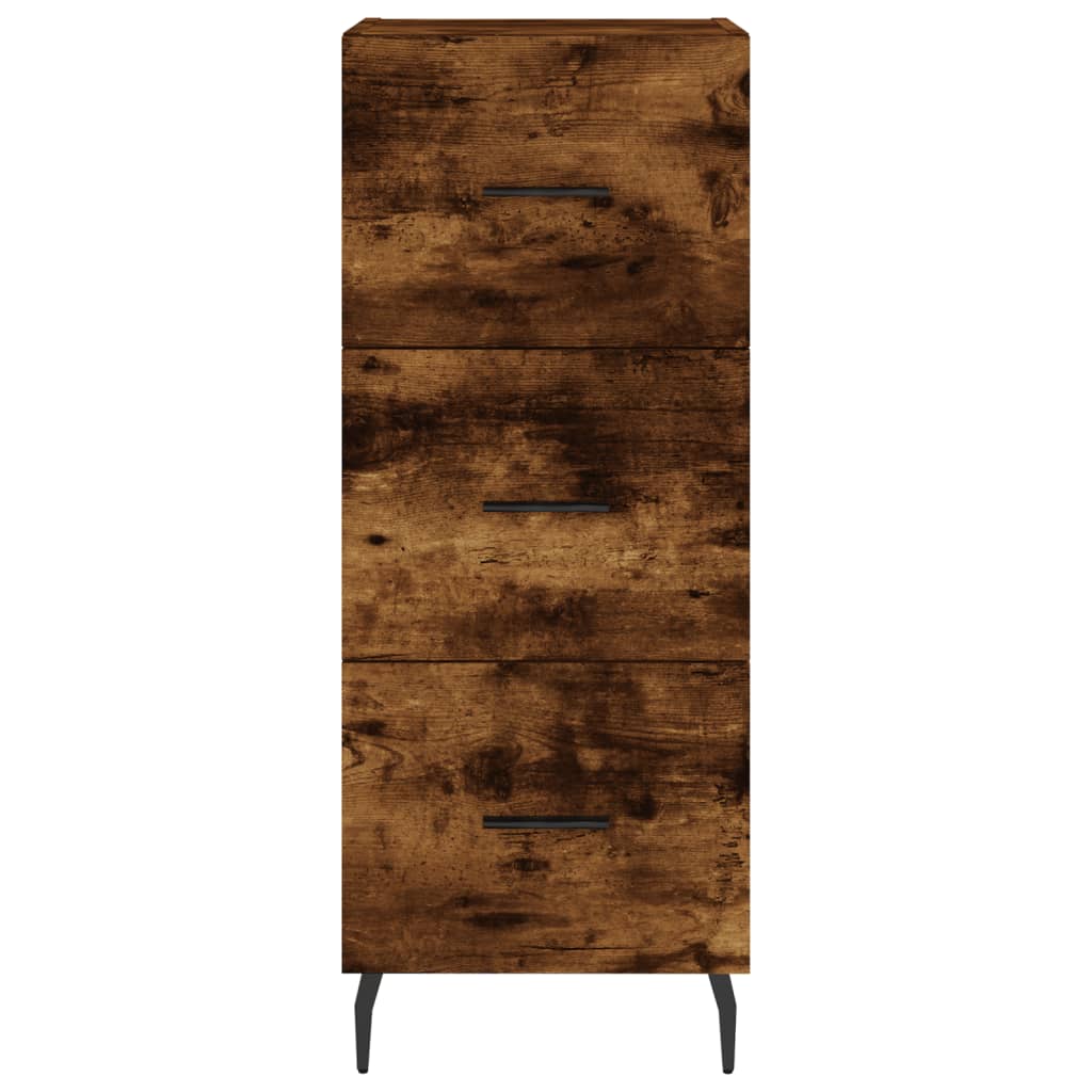 vidaXL Highboard Smoked Oak 34.5x34x180 cm Engineered Wood