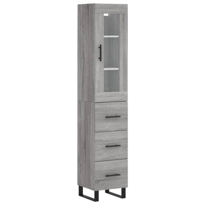 vidaXL Highboard Grey Sonoma 34,5x34x180 cm Engineered Wood