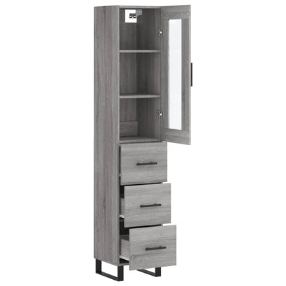 vidaXL Highboard Grey Sonoma 34,5x34x180 cm Engineered Wood