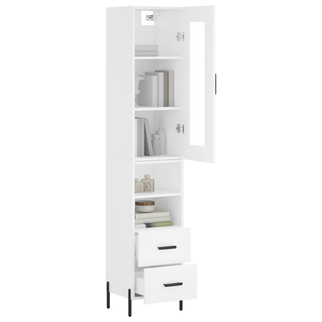 vidaXL Highboard White 34.5x34x180 cm Engineered Wood
