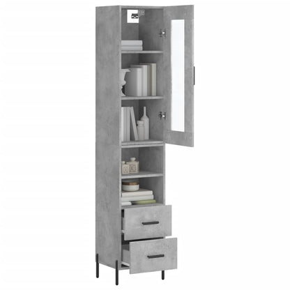 vidaXL Highboard Concrete Grey 34,5x34x180 cm Engineered Wood