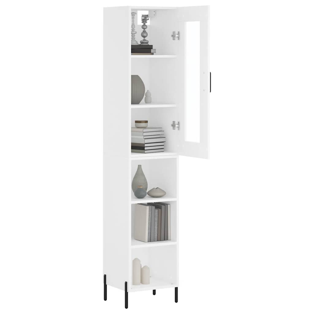 vidaXL Highboard White 34.5x34x180 cm Engineered Wood
