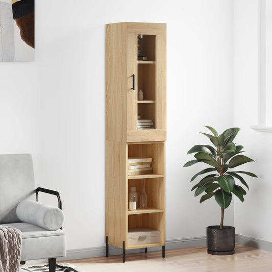 vidaXL Highboard Sonoma Oak 34.5x34x180 cm Engineered Wood