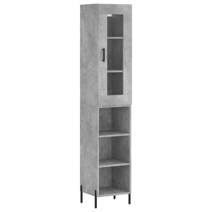 vidaXL Highboard Concrete Grey 34,5x34x180 cm Engineered Wood