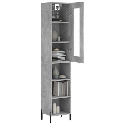 vidaXL Highboard Concrete Grey 34,5x34x180 cm Engineered Wood