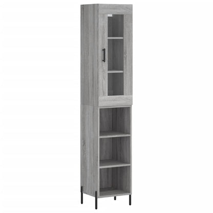 vidaXL Highboard Grey Sonoma 34,5x34x180 cm Engineered Wood