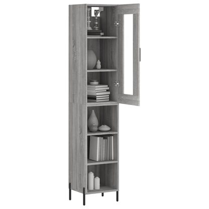vidaXL Highboard Grey Sonoma 34,5x34x180 cm Engineered Wood