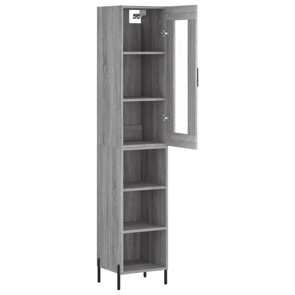 vidaXL Highboard Grey Sonoma 34,5x34x180 cm Engineered Wood