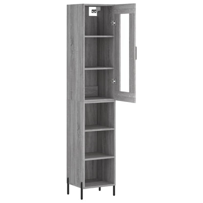 vidaXL Highboard Grey Sonoma 34,5x34x180 cm Engineered Wood