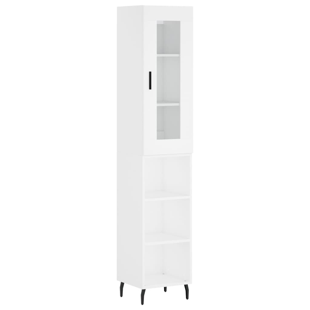 vidaXL Highboard White 34.5x34x180 cm Engineered Wood