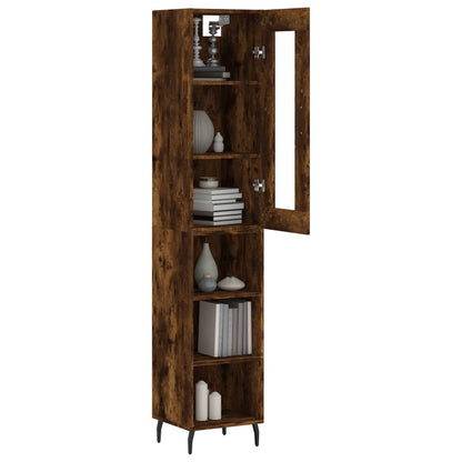 vidaXL Highboard Smoked Oak 34,5x34x180 cm Engineered Wood