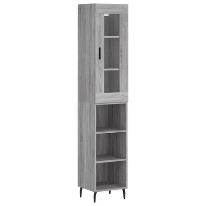 vidaXL Highboard Grey Sonoma 34,5x34x180 cm Engineered Wood