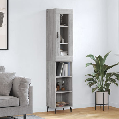 vidaXL Highboard Grey Sonoma 34,5x34x180 cm Engineered Wood