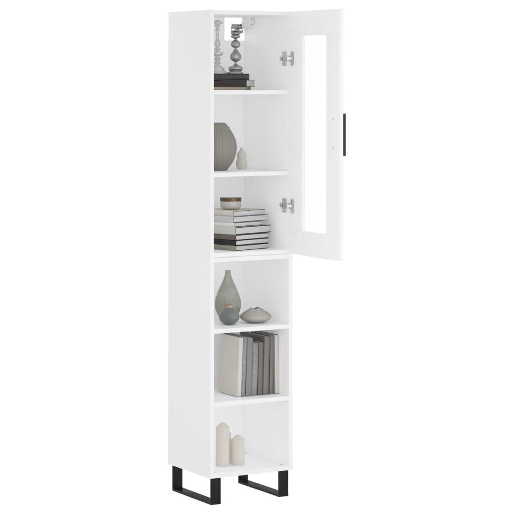 vidaXL Highboard White 34.5x34x180 cm Engineered Wood