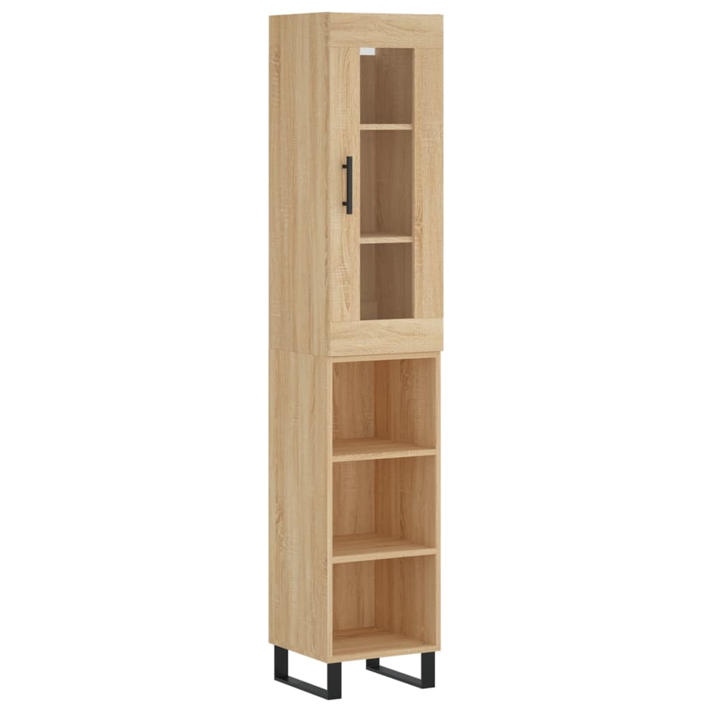 vidaXL Highboard Sonoma Oak 34.5x34x180 cm Engineered Wood