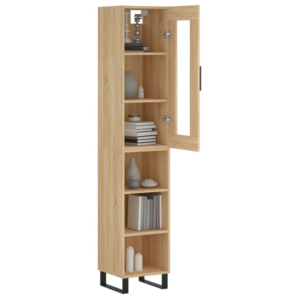 vidaXL Highboard Sonoma Oak 34,5x34x180 cm Engineered Wood