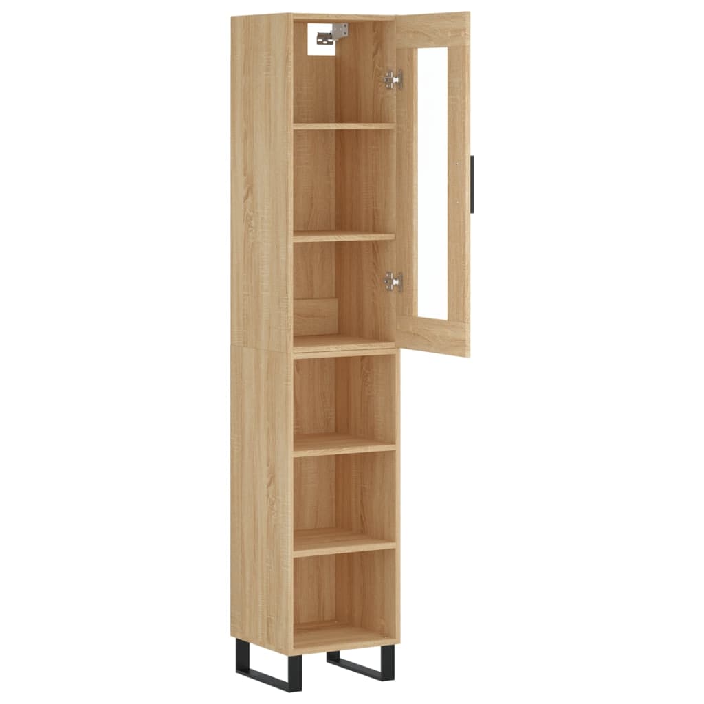 vidaXL Highboard Sonoma Oak 34.5x34x180 cm Engineered Wood