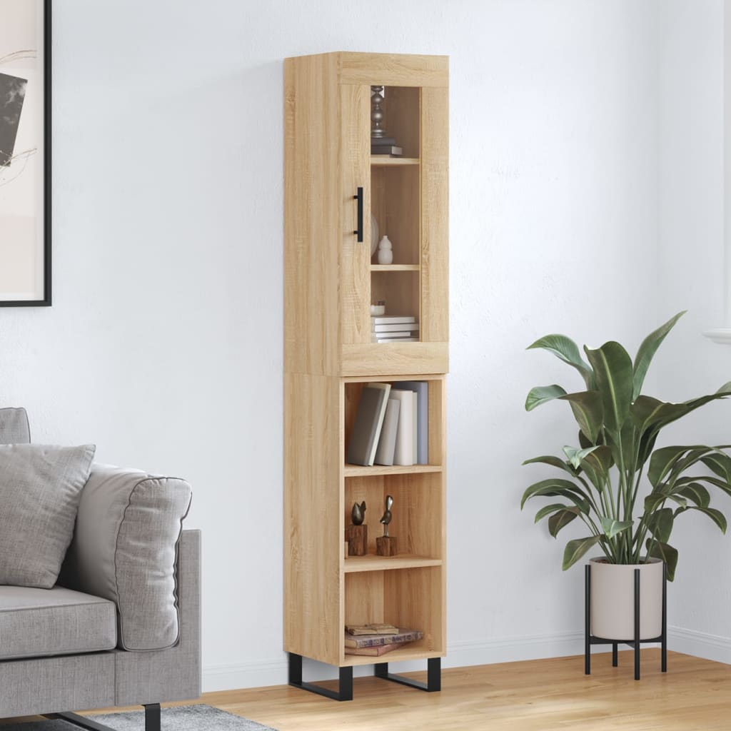 vidaXL Highboard Sonoma Oak 34,5x34x180 cm Engineered Wood