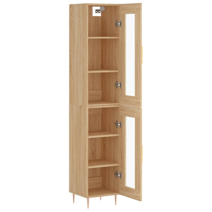 vidaXL Highboard Sonoma Oak 34.5x34x180 cm Engineered Wood