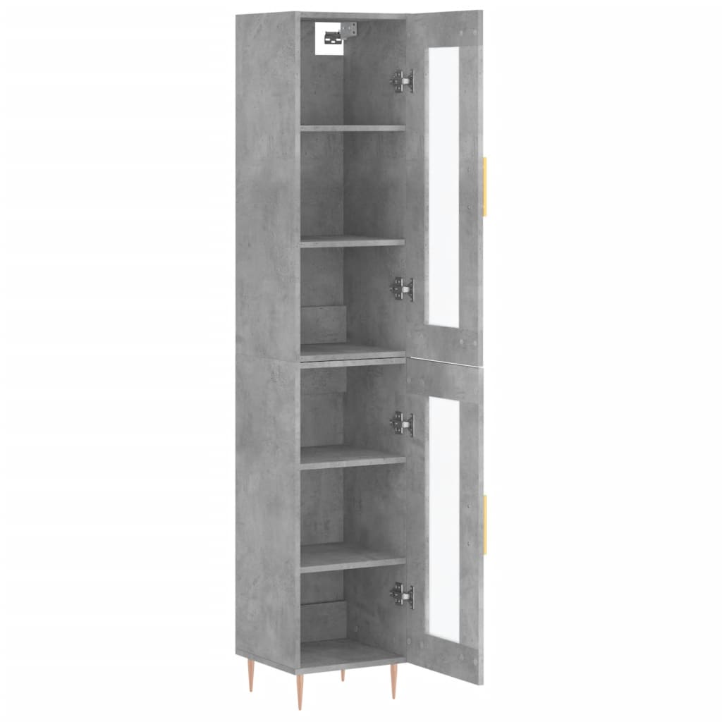 vidaXL Highboard Concrete Grey 34.5x34x180 cm Engineered Wood
