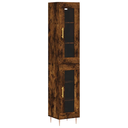 vidaXL Highboard Smoked Oak 34.5x34x180 cm Engineered Wood