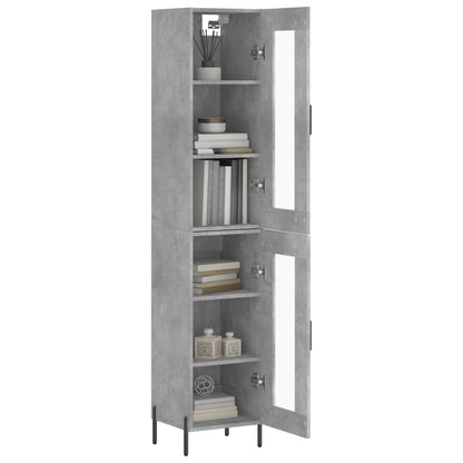 vidaXL Highboard Concrete Grey 34,5x34x180 cm Engineered Wood