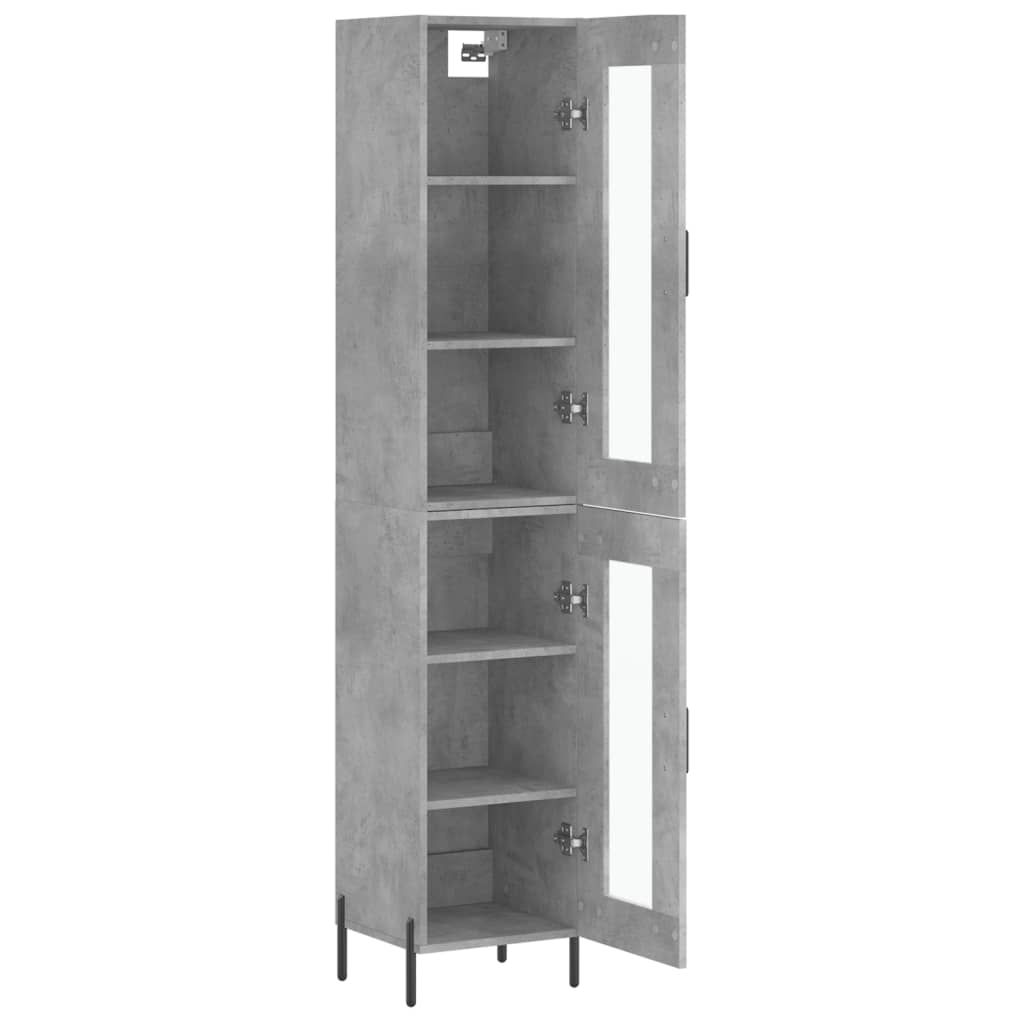 vidaXL Highboard Concrete Grey 34.5x34x180 cm Engineered Wood
