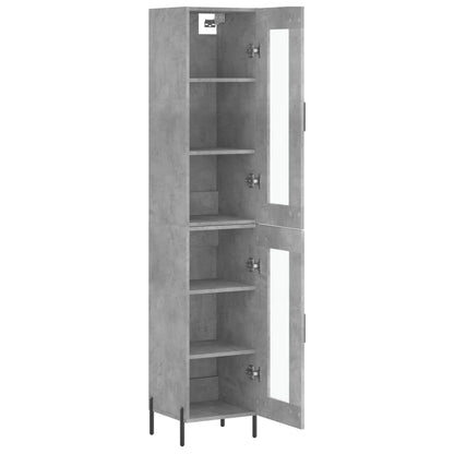 vidaXL Highboard Concrete Grey 34,5x34x180 cm Engineered Wood