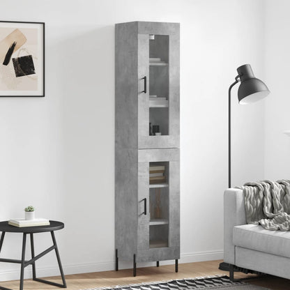 vidaXL Highboard Concrete Grey 34,5x34x180 cm Engineered Wood