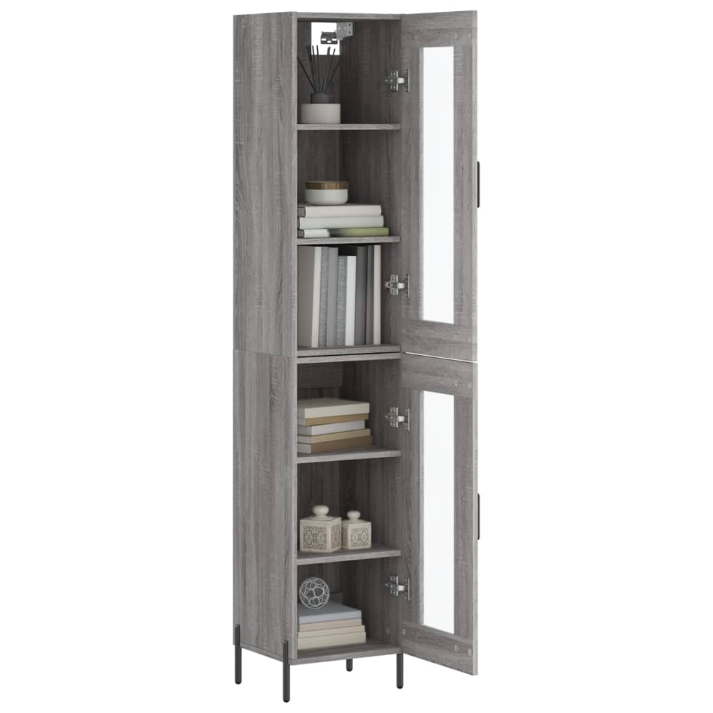 vidaXL Highboard Grey Sonoma 34,5x34x180 cm Engineered Wood