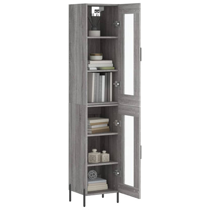 vidaXL Highboard Grey Sonoma 34,5x34x180 cm Engineered Wood